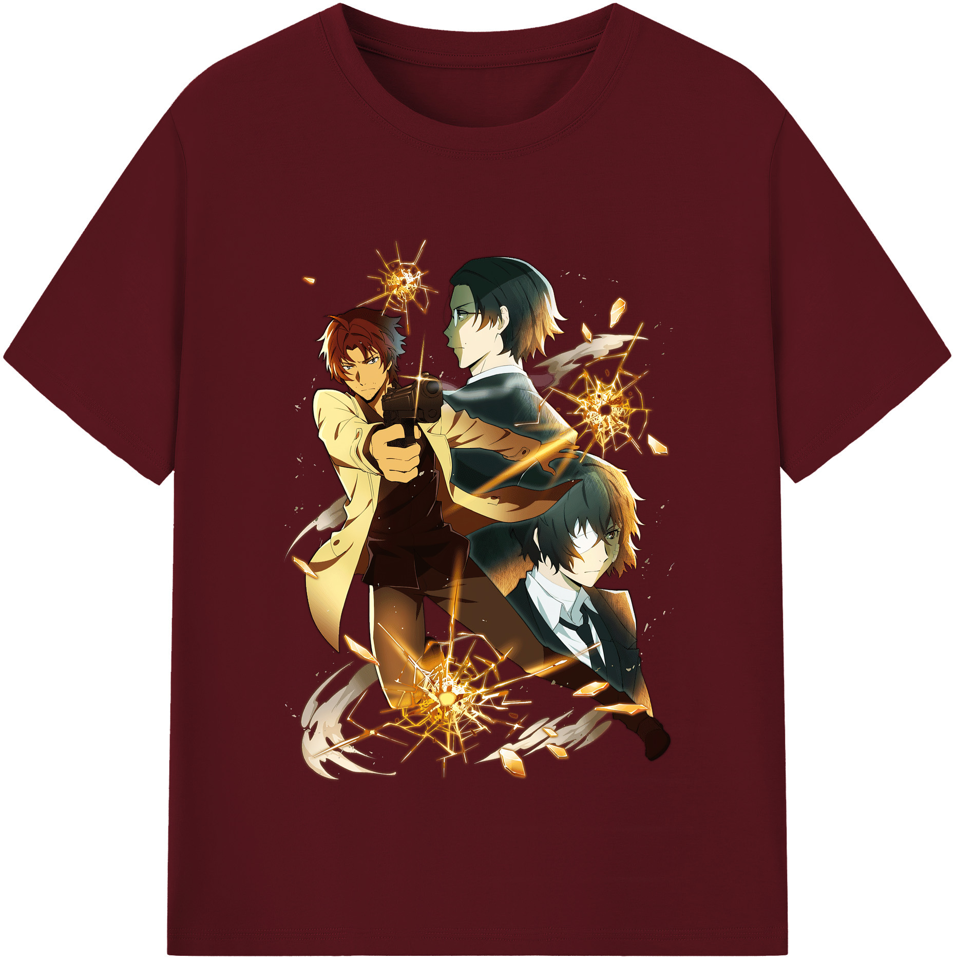 （画像用） 文豪ストレイドッグス Bungo Stray Dogs 綿100％半袖Tシャツ（フロントプリント）